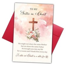 Christian Sister Greeting Card, Inspirational Religious Card Sister in Christ