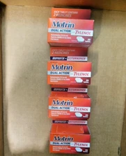 (4)Motrin Dual Action w Tylenol Acetaminophen 375mg Ibuprofen 125mg 20ea 1/2027+