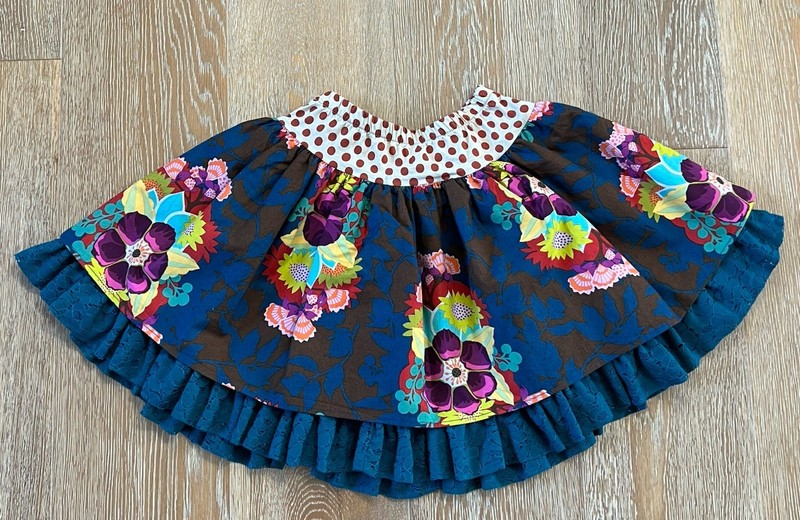 Persnickety Girls Fall Floral Skirt Size 12 NWOT