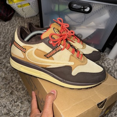 Travis Scott x Nike Air Max 1  Baroque Brown  Size 10.5 DO9392-200 Pre-Owned
