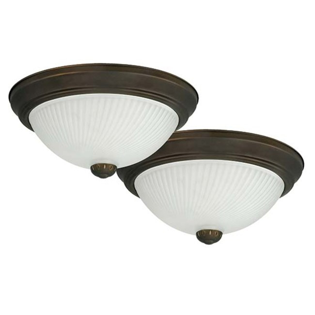 Canarm IFM21113T Bronze 2-Light 11-Inch Flush Mount Ceiling Fixture 2-Pack