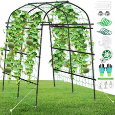 Garden Arch Trellis for Climbing Plants Outdoor, 7Ft Extra Tall Metal Walkway Tr