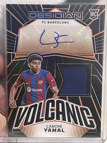 2023-24 Panini Obsidian Lamine Yamal Orange Rookie Volcanic Patch Auto /99