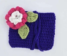 Purple Handmade Crocheted Book/bible Sleeve