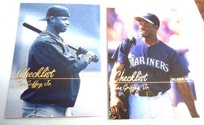 1997 Fleer Checklist (2) - Ken Griffey Jr #492 AND #745 - FREE Shipping