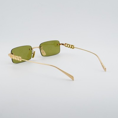 New Gucci GG1808S 002 Gold/Green with GG pattern Mirror 52-20-145