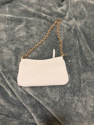 *AUTHENTICATED* Gucci GG Emblem Mini Devised Shoulder Bag Light Blue Leather