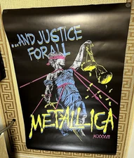Metallica Giant Wall Banner/Poster Justice For All Neon Color 42X66 Rare Vinyl