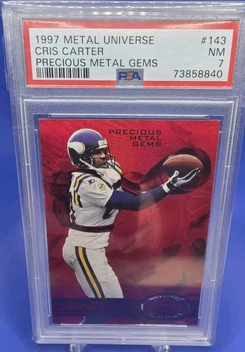 1997 METAL UNIVERSE PRECIOUS METAL GEMS 143 CRIS CARTER /150 PSA 7 - None Higher