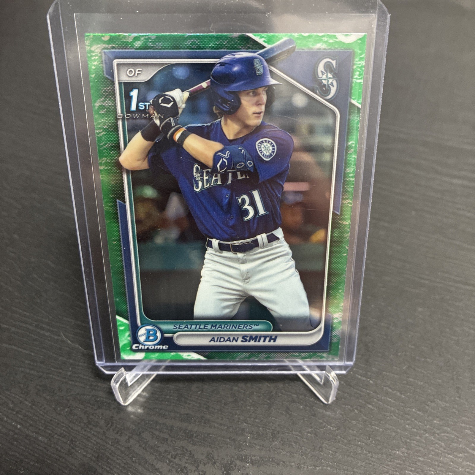AIDAN SMITH 2024 BOWMAN CHROME 1ST LUNAR GLOW REFRACTOR MARINERS Q0107