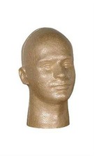 SSWBasics Male Suntan Styrofoam Mannequin Head - 11 1/2" Height - Beauty Supply