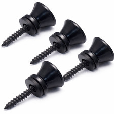 Black Electric Guitar Strap Button Lock Pins Pegs For Acoustic Bass Ukulele