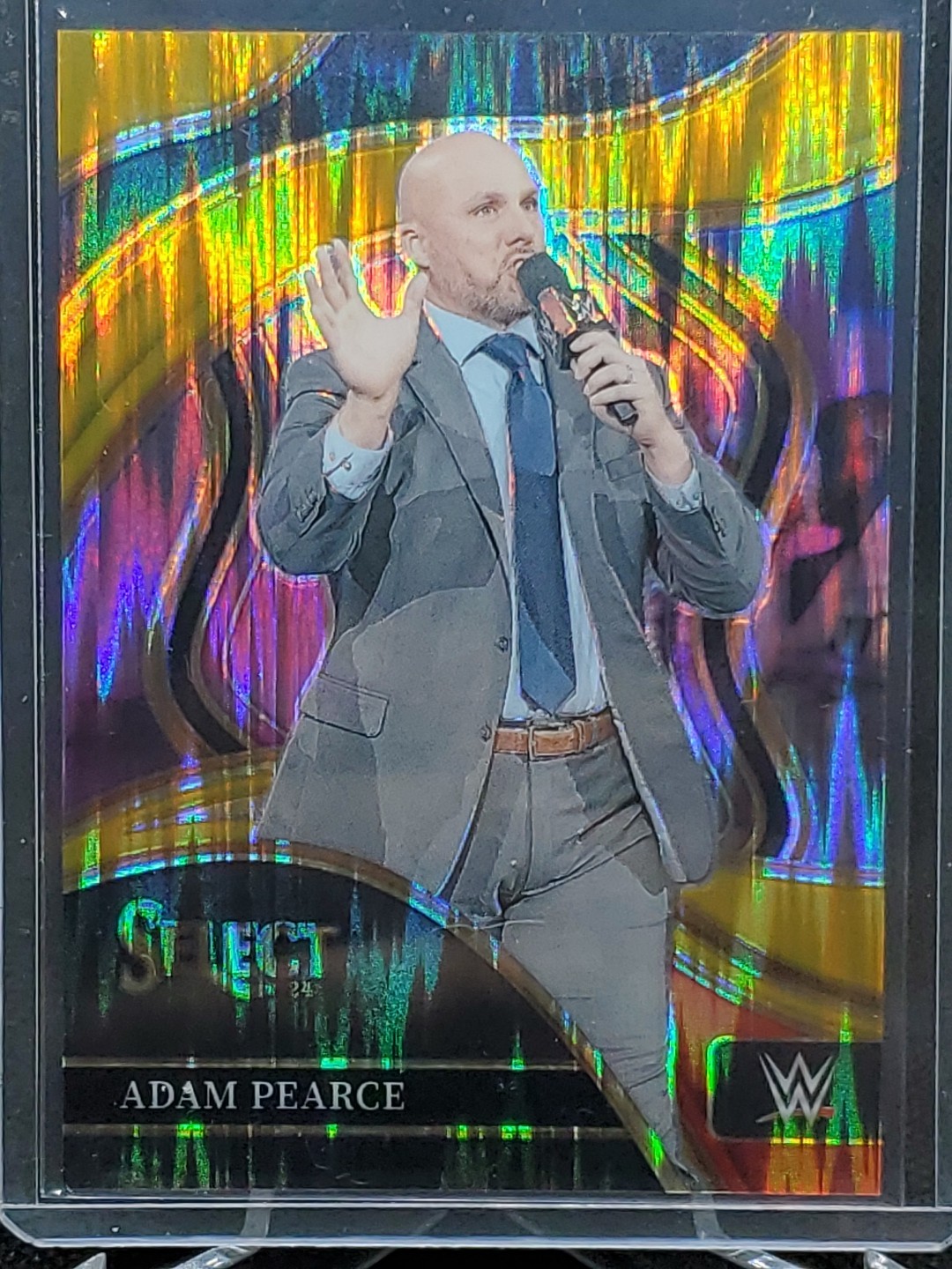 2024 Panini Select WWE ADAM PEARCE Ringside Gold Flash Prizm #'d 10/10 Bookend 