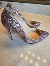 Christian Louboutin Glitter So Kate Pumps Rosette Gold Size 37