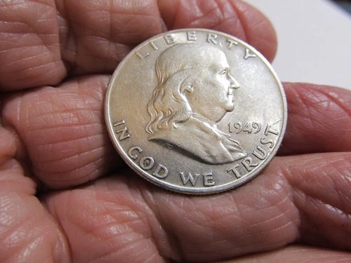 1949-D Franklin Silver Half Dollar~ Nice High Grade~ XF/AU Details~ Better Date