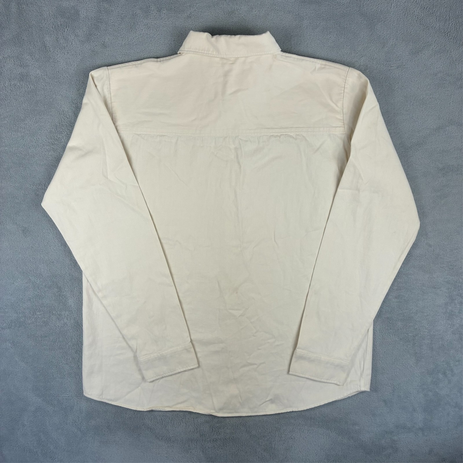VTG Rapanui White Organic Cotton Size XL Twill Overshirt Button Up L/S Shirt image 7