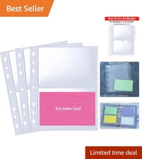 40 Pack 160 Pockets A5 Binder Index Card Sleeve Pages, 3.5*5, 40