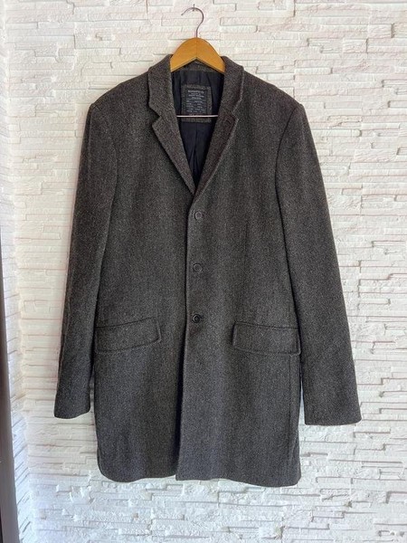 Men AllSaints Coat Brown Wool 38 / M / 46