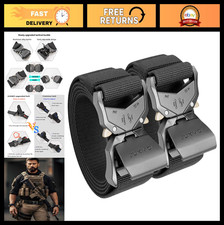 Tactical Belt 2 Pack - Military Hiking Rigger 1.5" Nylon Web Work Belt, Heavy Du