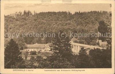 Gruenwald Muenchen Isartal Landschaftsbild Brueckenwirt Hoellriegelsgreuth