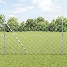 Chain Link Fence Silver 10 x 1.6 m Galvanised steel vidaXL