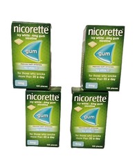 4 x Nicorette 4mg Icy White Gum (105 Per Box) Nicotine Replacement BBE 02/27