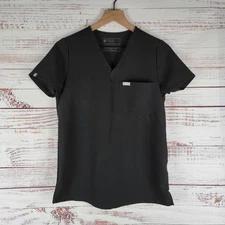 Figs Catarina Black Technical Collection Scrub Top Womens Size XS