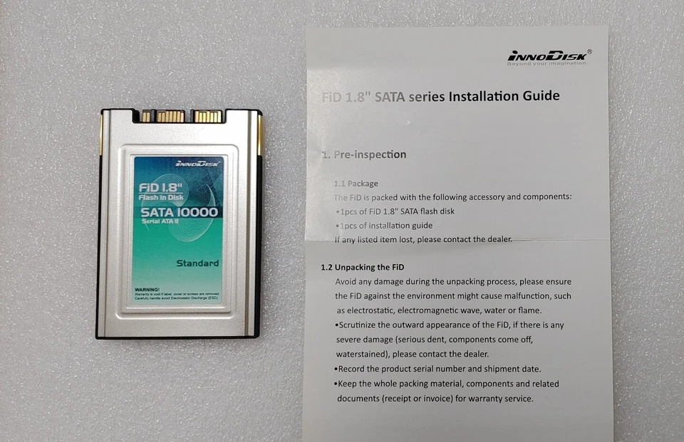 InnoDisk FiD 1.8 inch SATA 10000 MLC MicroSATA SSD 8GB / Shipping by eBay GSP - Image 2 of 4