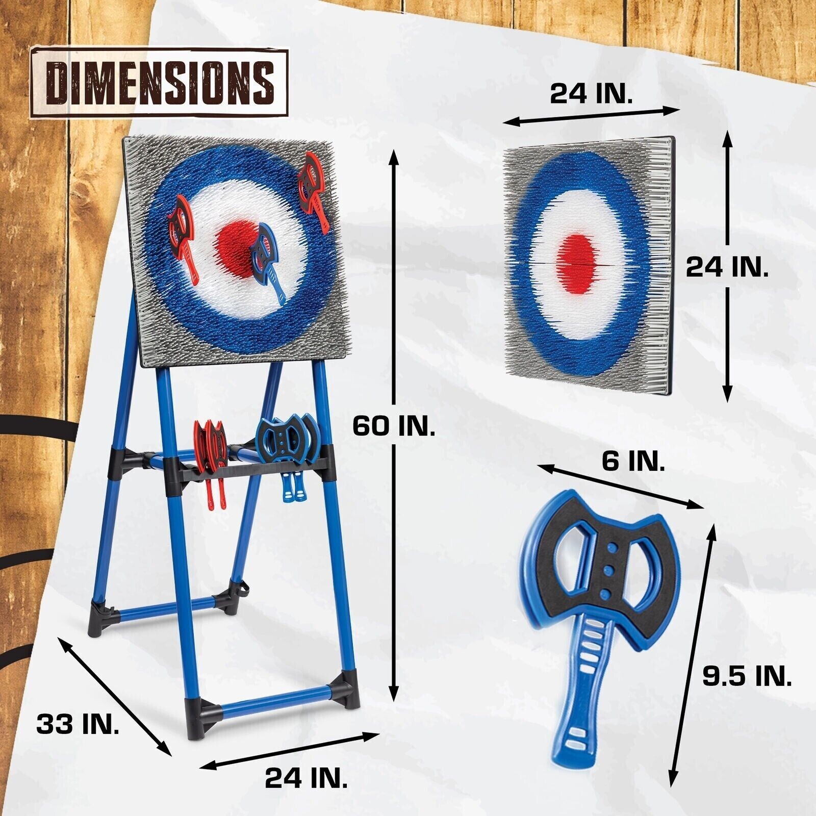 Eastpoint Axe Throwing Set, Sturdy Steel Frame, 8 Axes Included
