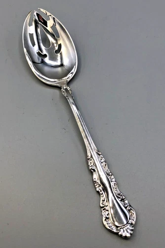 Georgian Rose by Reed & Barton Sterling Pierced Table Serving Spoon 8.5"
