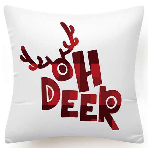 Throw PILLOW COVER Christmas Red White Xmas Double-Sided Cushion Case 18x18" USA - Picture 5 of 59