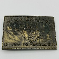 VINTAGE 1970s ST. JOE TO SACRAMENTO PONY EXPRESS OLD WEST BUCKLE