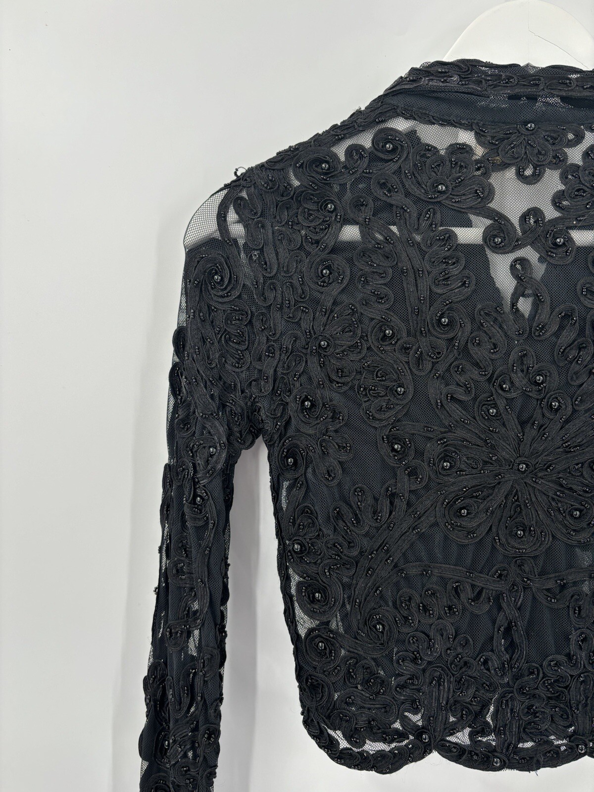 Cache Jacket Womens Medium Black Sheer Beaded But… - image 17