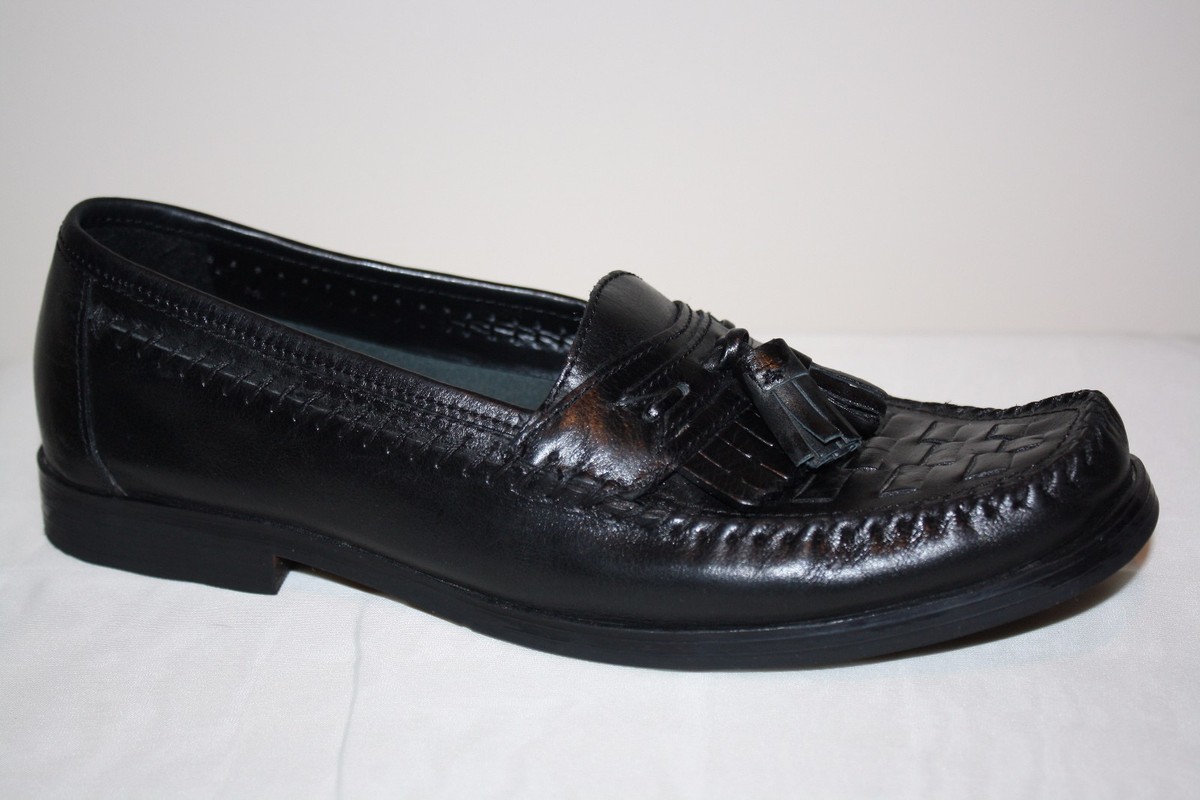 Nunn Bush Shoes Mens Size 7.5 M Black Tassel Slip On Loafers Mocs