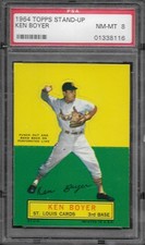 PSA 8 1964 TOPPS BASEBALL STAND UPS KEN BOYER