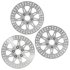 3Pcs Front Rear 11.5" Brake Rotors for Harley Dyna Low Rider Super Glide 87-99