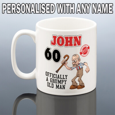 60th BIRTHDAY MUG Men Funny Birthday Gift Him Dad Grandad 60 Grumpy Old Man  Cup UK