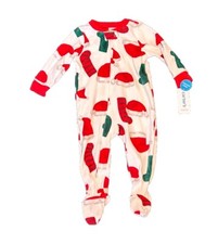 Baby's CARTER'S SANTA  Stocking Fleece Footed Pajamas Size 12 Months NWT