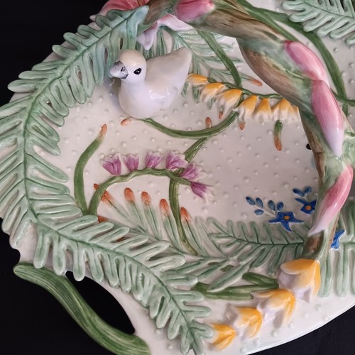 Vintage Fitz and Floyd Classics 3D Birds Flowers Platter Tray New Open Box - Picture 6 of 12