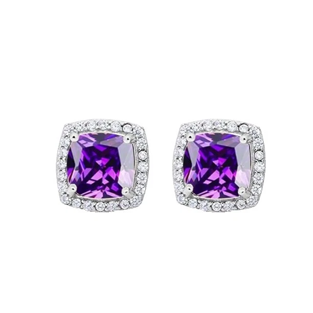 Stud Amethyst Stone Fashion Earrings