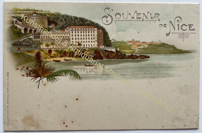 AK Souvenir de Nice um 1898 Litho 
