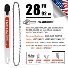 28'' Chainsaw Bar Chain 3/8" 0.063" 92DL For Stihl MS660 MS661 MS650 363RNDD025