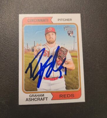 Graham Ashcraft Autograph Signed 2023 Topps Heritage RC Cincinnati Reds