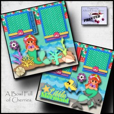 LITTLE MERMAID princess 2 premade scrapbook pages paper piecing printed CHERRY