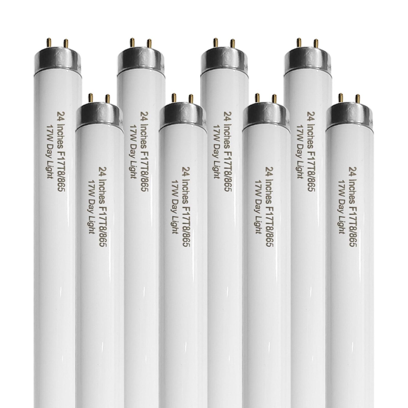 24 Inch F17T8/865 Fluorescent Bulb Daylight 6500K, 17 Watt T8 Light Bulb, 2 F...