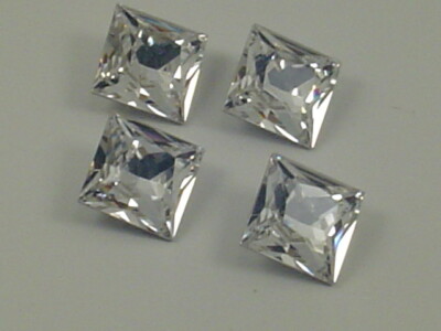 36pcs 3mm CRYSTAL SQUARE FOILED POINTED BACK European Rhinestones