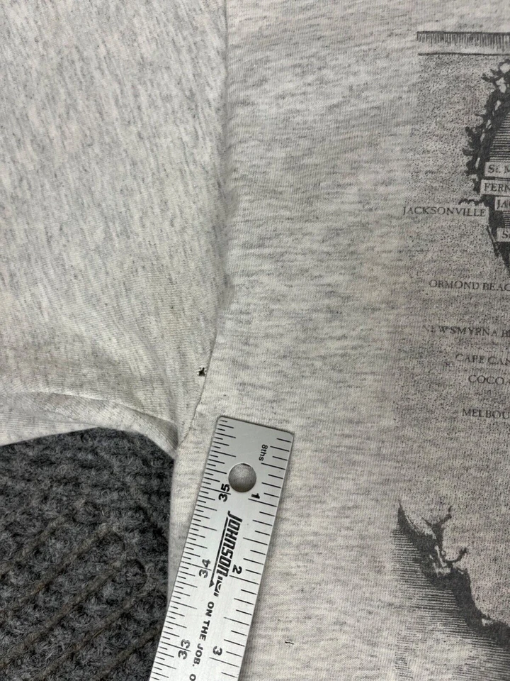 Camiseta De Colección Palm Beach Florida Adulto XL Gris Gráfico Bordado Para Hombre Foto 3 de 4