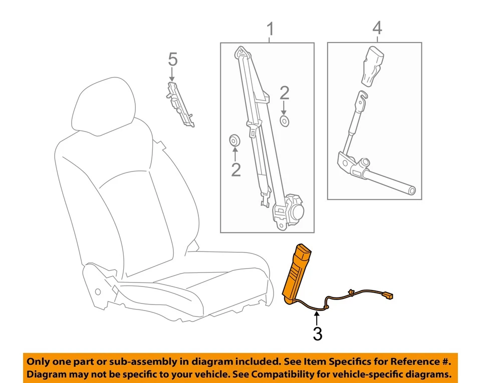 Used Front Right Seat Belt Front fits: 2014 Chevrolet Spark bucket passenger buc - Imagem 3 de 4