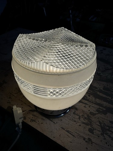 Vintage 1950s Art Deco Ceiling Light Fixture Original Working White Lamp Farm - Picture 9 of 20