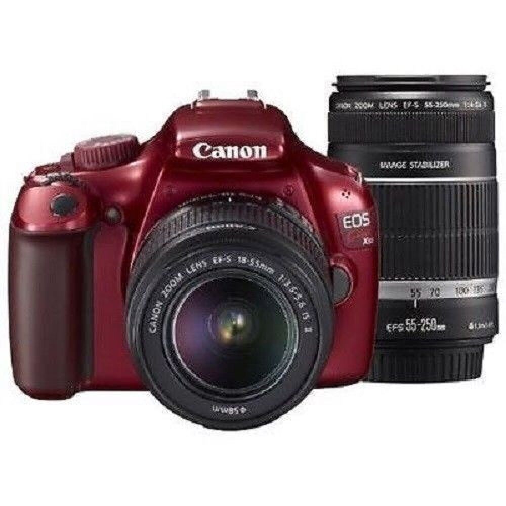 USED Canon EOS Kiss X50 w/ 18-55 II + 55-250 II Red USED Canon EOS Kiss X50 w/ 18-55 II + 55-250 II Red